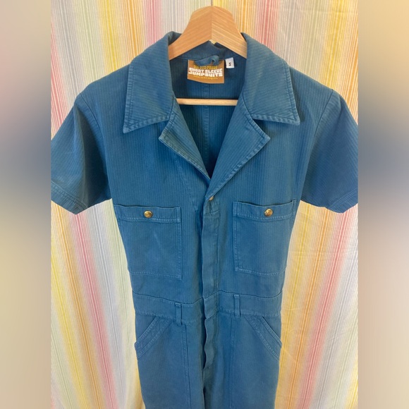 Big Bud Press Heritage short sleeve jumpsuit Lagoon Size S - Picture 6 of 7